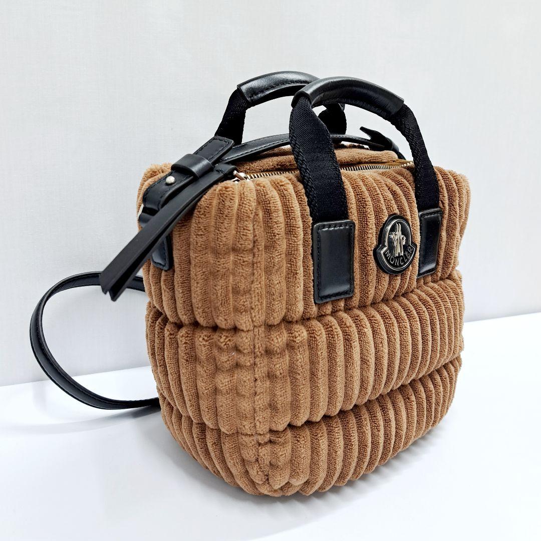 MONCLER Caradoc Mini Corduroy Handbag, Brown #QY4XUQ