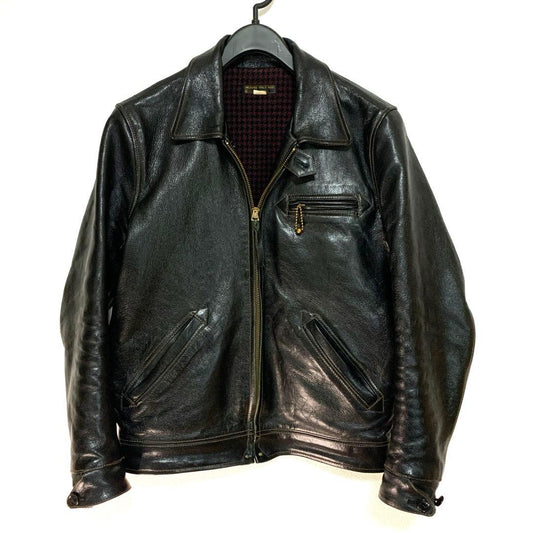 WESTRIDE leather jacket with houndstooth lining #QY2626