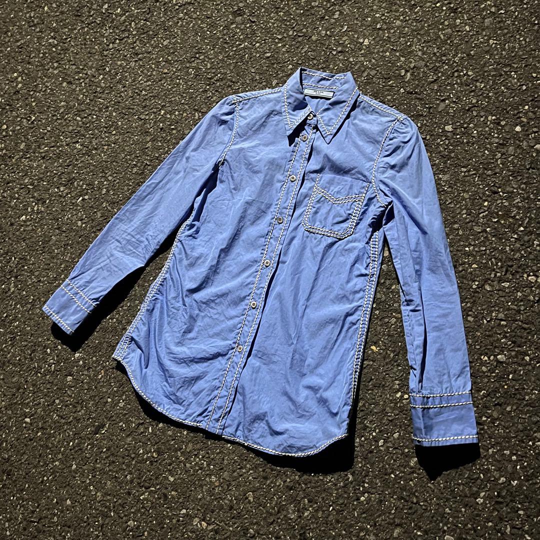 PRADA 15ss archive stitch shirt #QY7AGX