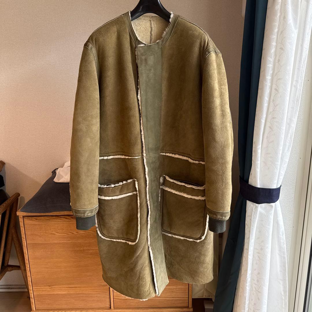 N.HOOLYWOOD Reversible Collarless Real Mouton Coat #QY4QD3