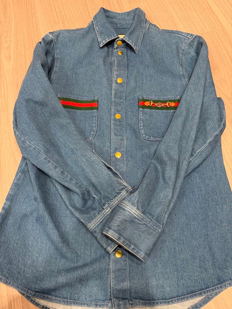 GUCCI Horsebit Stonewashed Denim Shirt #QY5KZN