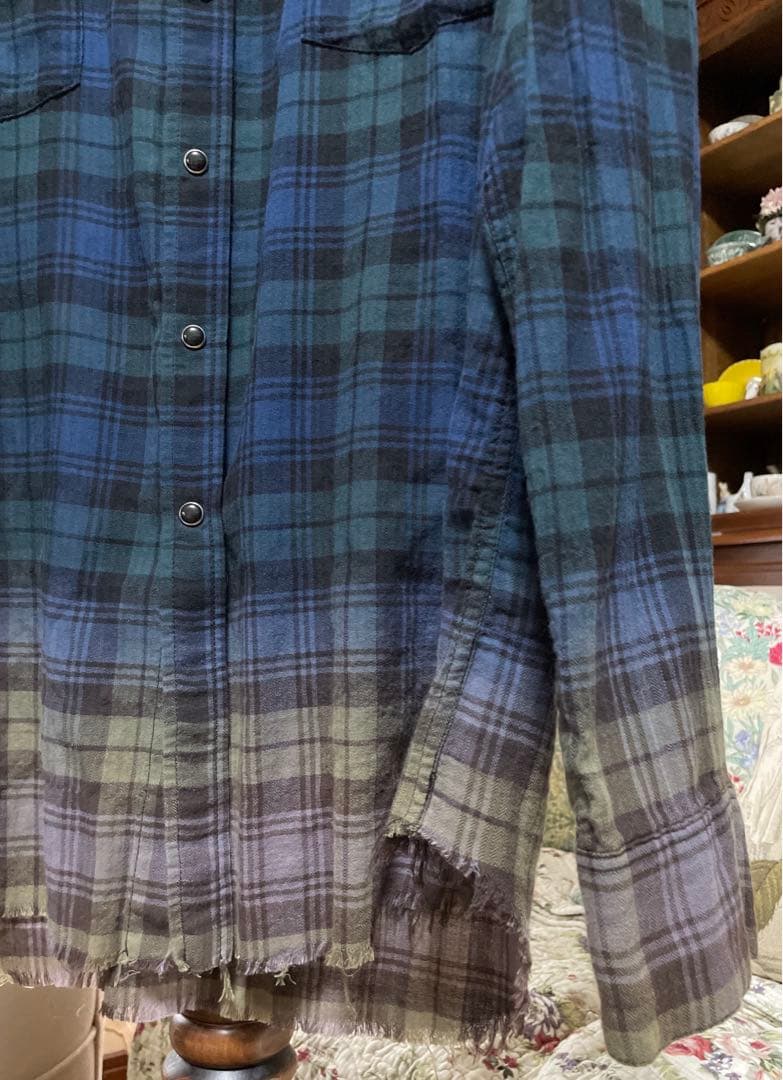 SAINT LAURENJT cut-off gradient shirt #QY72YK