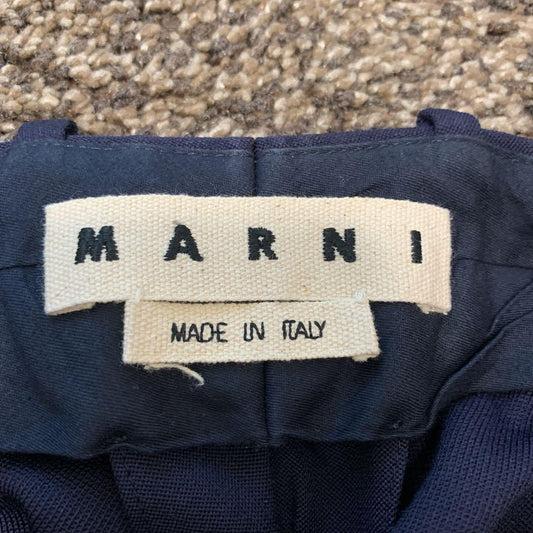 MARNI Men's High Wool Blend Slacks, Navy, Size 30 #QYEDLP