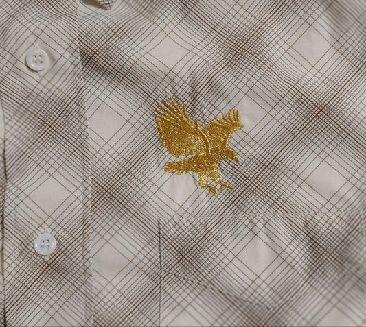 Dior Homme Gold Eagle Embroidered Check Shirt, Eddie Style, 2005 Autumn/ #QY72S3