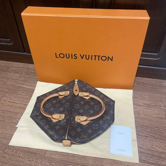 LOUIS VUITTON Speedy 30 Brown Monogram Canvas Handbag #QY8DXL