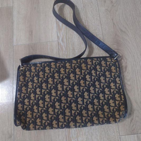 Christian Dior Trotter Oblique Shoulder Bag Canvas Authentic #QY2MWV