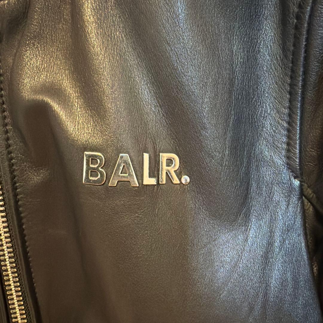 BALR. Black Leather Jacket XL #QYED7U