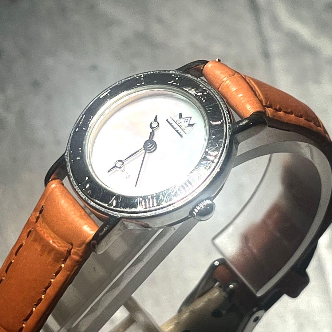 SAAD Leather Strap Shell Dial Roman Numeral Watch Indian #QY867T