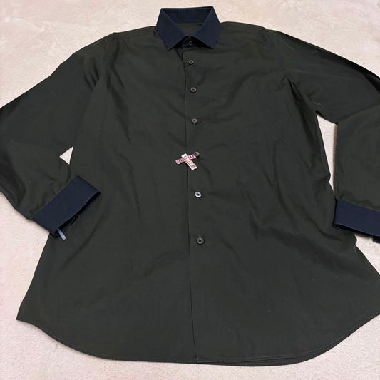 PRADA Prada shirt size 39 black navy two-tone #QYHL0F