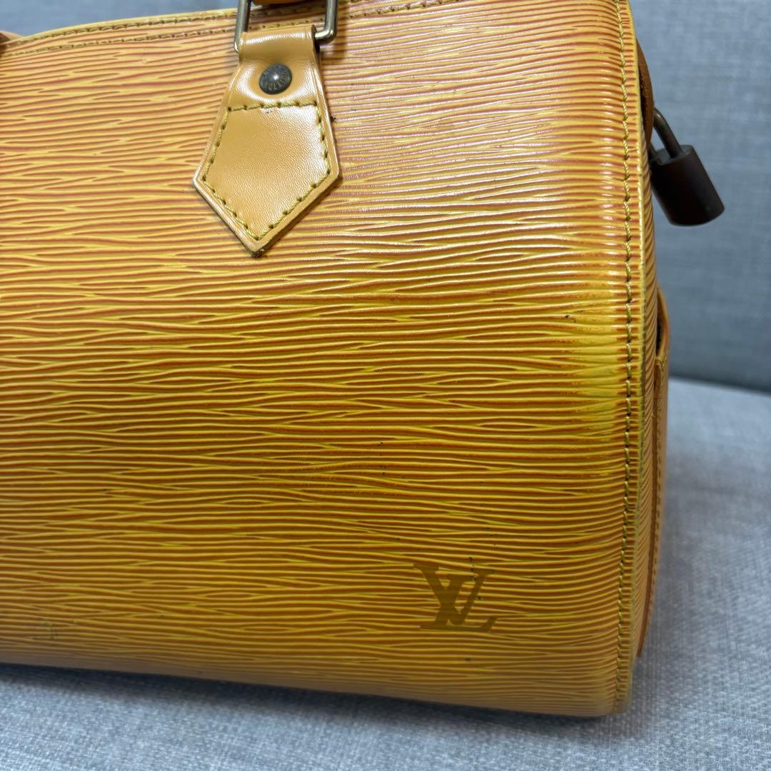 LOUIS VUITTON Epi Leather Speedy 25 Yellow Boston Bag #QY9GI2