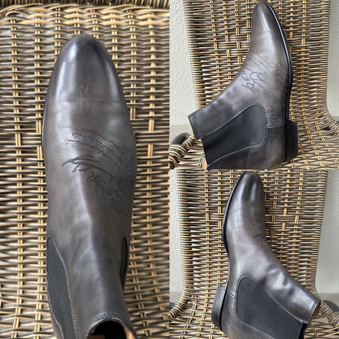 36 Berluti Cursive Scritto Leather Side Gore Boots 7,5 #QY5SL3