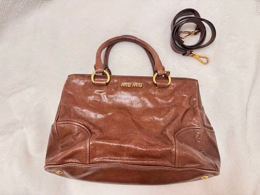 Miu Miu brown leather handbag #QYBT79