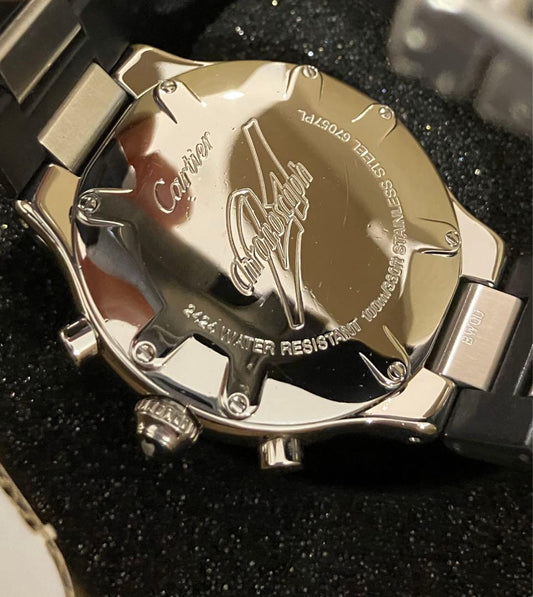 Cartier Chronoscaph Watch Stainless Steel 2424 Quartz Men's #PG8TW5
