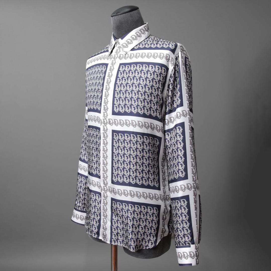 DIOR 21SS Oblique Print Silk Shirt Long Sleeve Shirt #QY4PYK