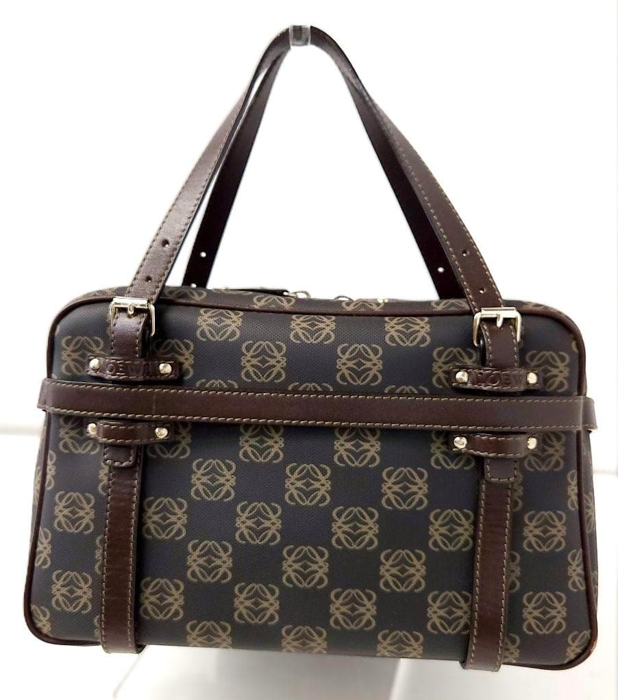 LOEWE Repeat Anagram PVC Leather Handbag with Detachable Pouch #QY6WB1