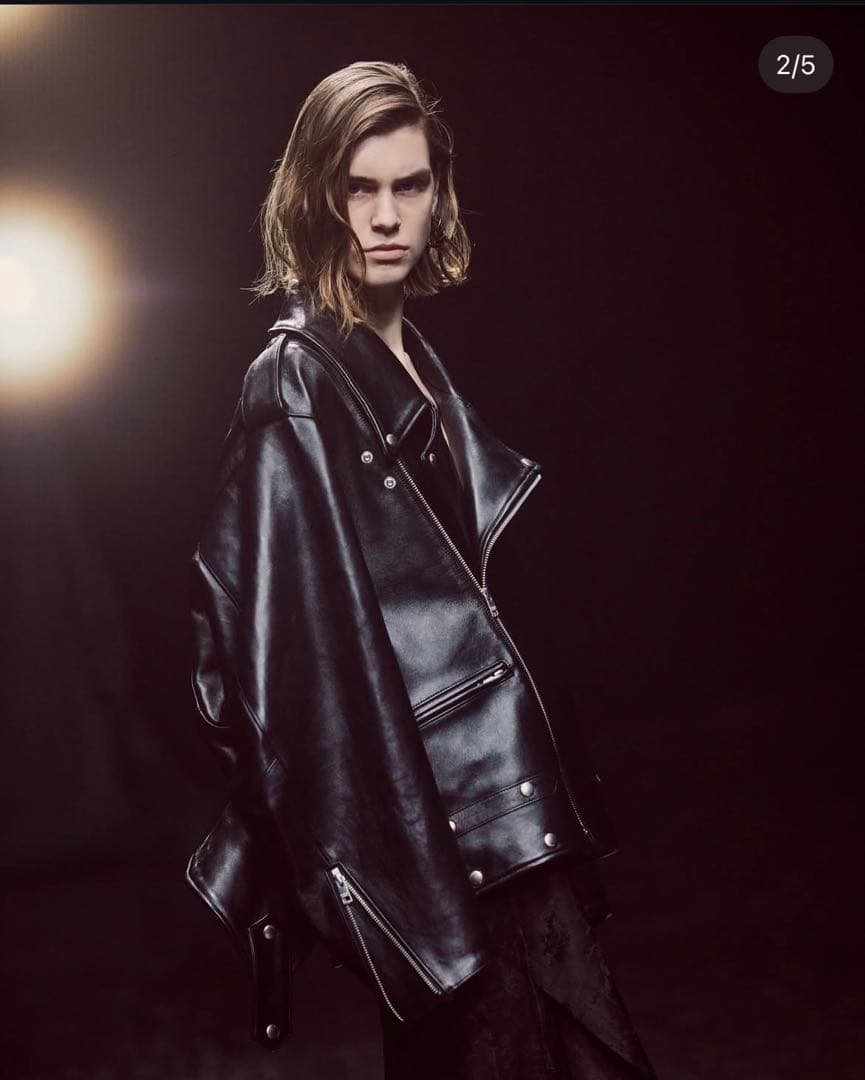 DOUBLE-END VINTAGE LEATHER RIDERS JACKET #QYKL7N