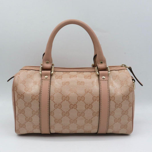 Gucci GG Canvas Leather Handbag Pink #QY4REH