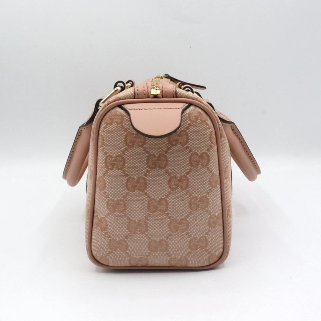 Gucci GG Canvas Leather Handbag Pink #QY4REH