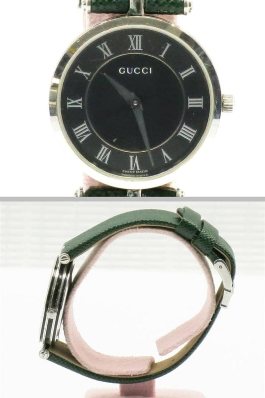 Gucci Quartz Watch with Black Side Shelly Strap, Non-Original Strap 1871 #QYKLAR