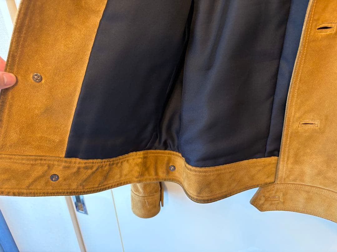 SAINT LAURENT Trapper Suede Leather Jacket 44 #PFL80P