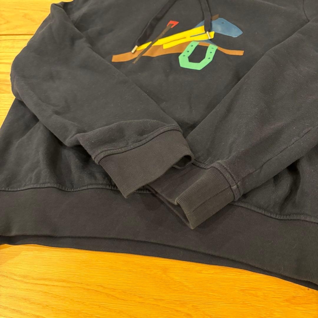 HERMES HERMES Horse Leather Patch Pullover in Navy Cotton #QY4AIJ