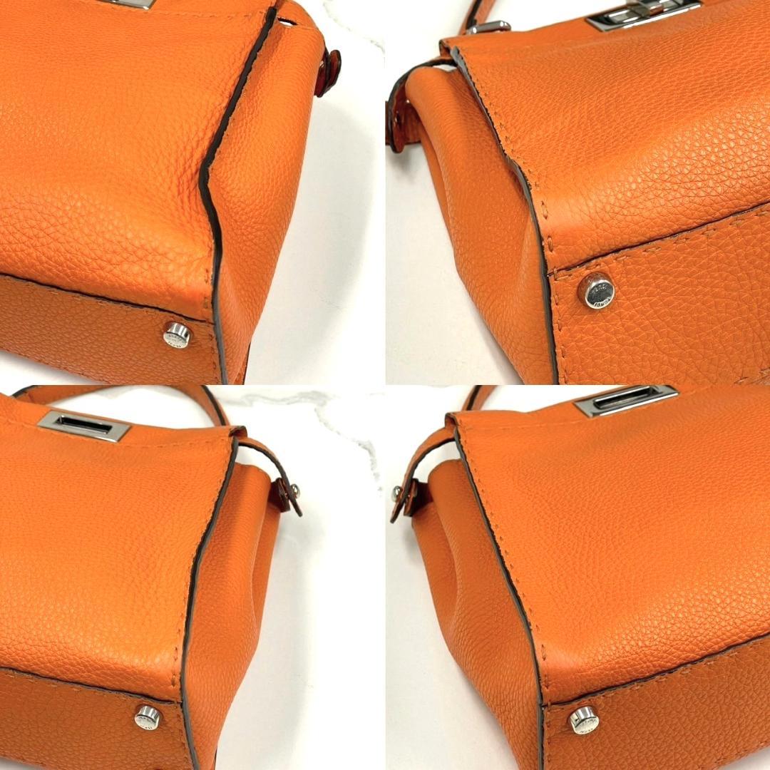 FENDI Peekaboo Regular Selleria 2way Bag Orange 8BN290 #QYAXJT