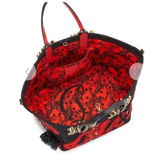 Christian Louboutin Flamencaba Red Tote Bag Used Mint #QYC069