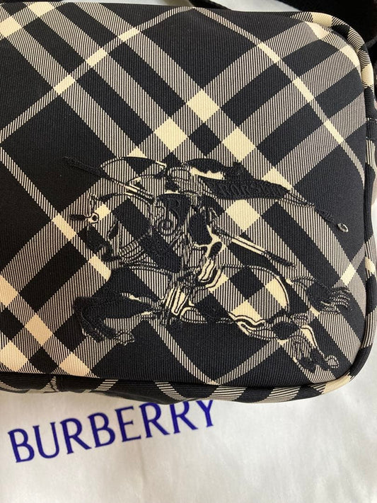 BURBERRY checked shoulder bag Black Nylon #QYCNHM
