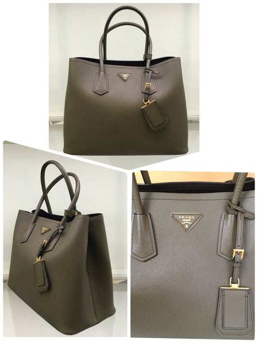 PRADA PRADA Double Handbag Black Calf #QYGC0K