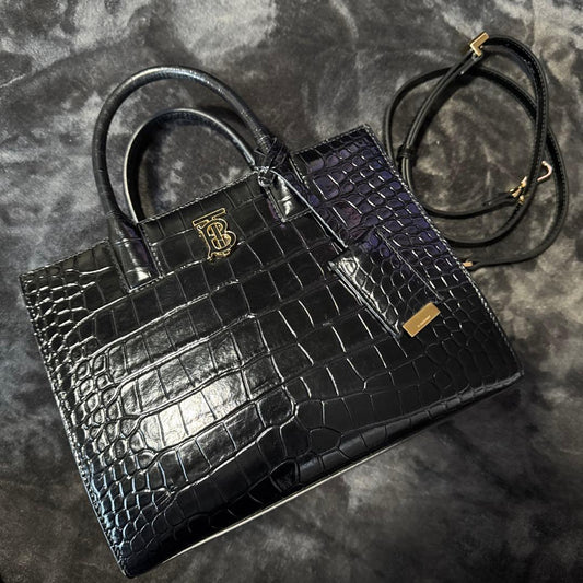 Burberry Crocodile Embossed Mini Francis Bag #QY56IA