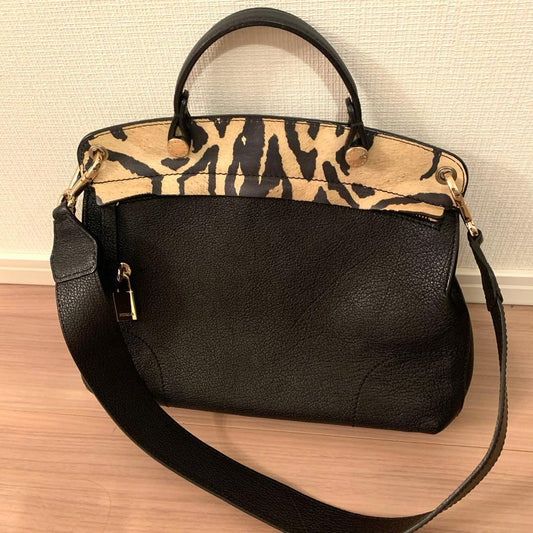 FURLA Furla bag, zebra print, black, shoulder bag, two-tone. #QYIVR5