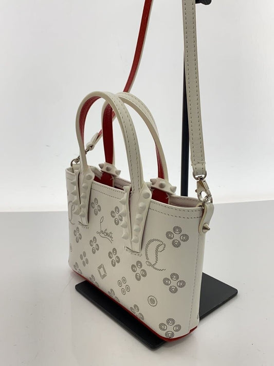 Christian Louboutin Cabata E W Nano Shoulder Bag, Leather, White, All-ov #QYESFN