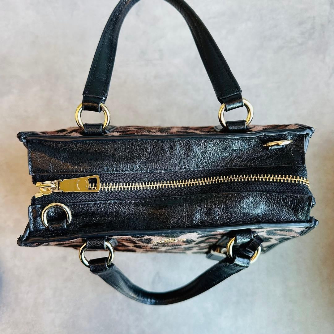 Y2K COACH Harako Leopard 2way Bag #QY7AY4