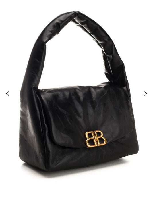 BALENCIAGA Monaco Black Leather Women #QYJAH2