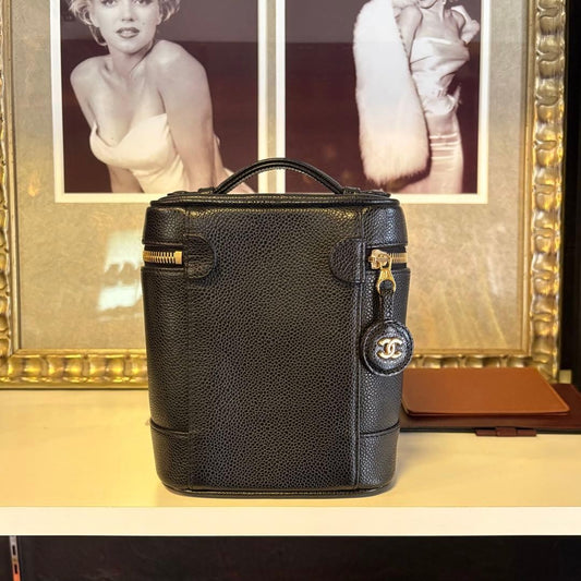 CHANEL Vanity Bag, Caviar Leather, Black #QYDISP