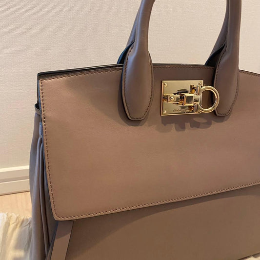 Salvatore Ferragamo Studio Gray Pouch #QYIA68