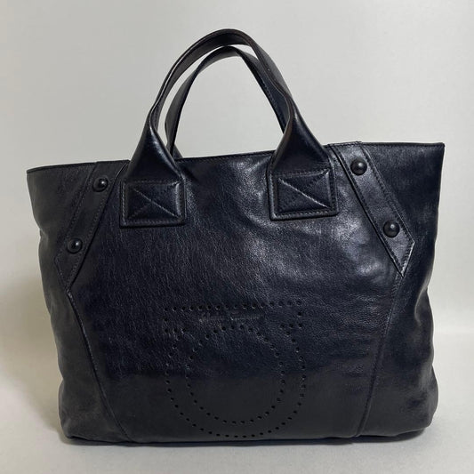 2605-153 Ferragamo Handbag, Leather, Black, Gancini #QY8MES