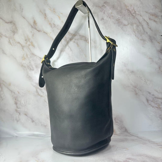COACH Classic Leather Bucket Bag Black #QYGIEL