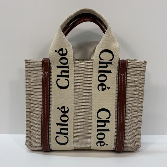 Chloe Woody Canvas Leather Small Handbag MBZ961 #QYB5T2