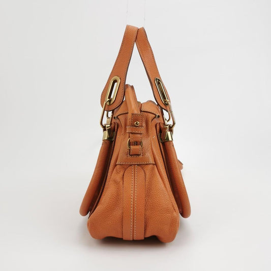 Chloe Paraty Leather Handbag, Orange #QY9PA4