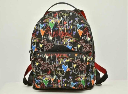 Christian Louboutin Nylon Print Backpack with Box Multicolor Logo #QYI806