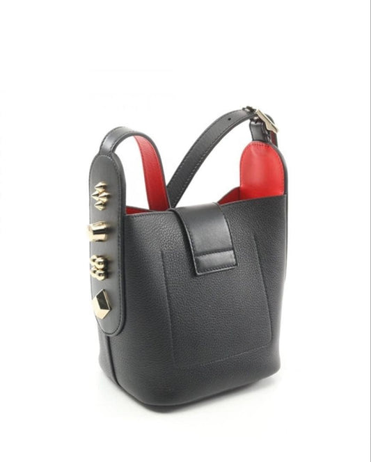 CHRISTIAN LOUBOUTIN 2-way Shoulder Bag CARASKY, Black, Leather #QY4I3R