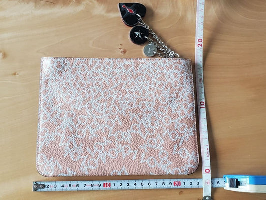 Christian Louboutin Genuine Leather LOVE Pink Pouch Bag #QY3020