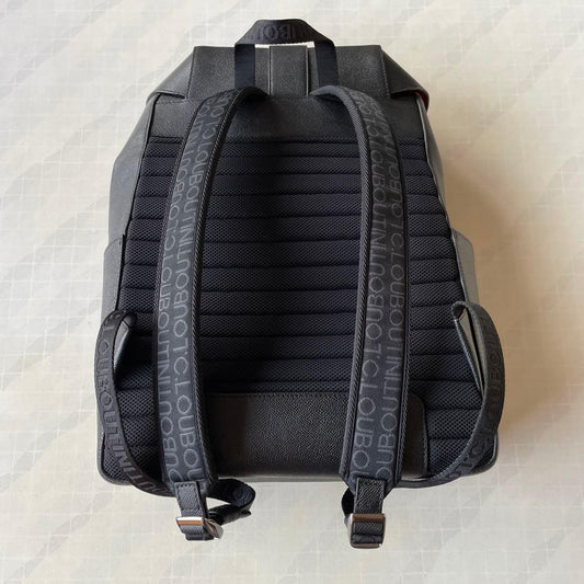 CHRISTIAN LOUBOUTIN Backpack Black Synthetic Leather Red Lining #QYJ37C