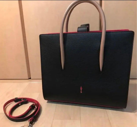 CHRISTIAN LOUBOUTIN Studded Paloma Tote Bag Medium Tan Calfskin #QY6G4D