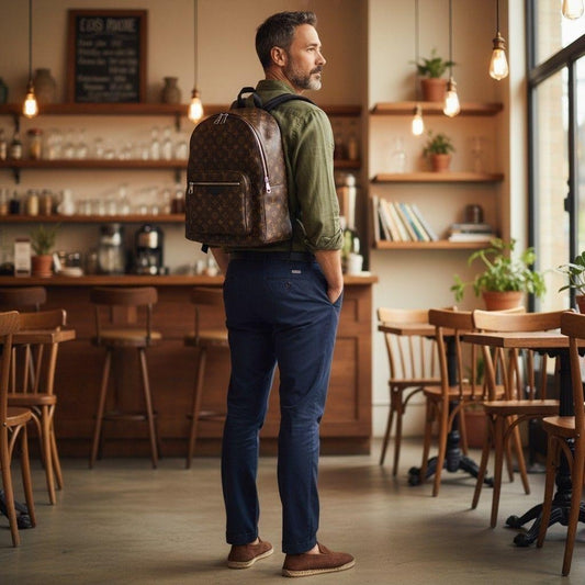 LOUIS VUITTON Josh Backpack Monogram Macassar Black Brown #QYJXR2