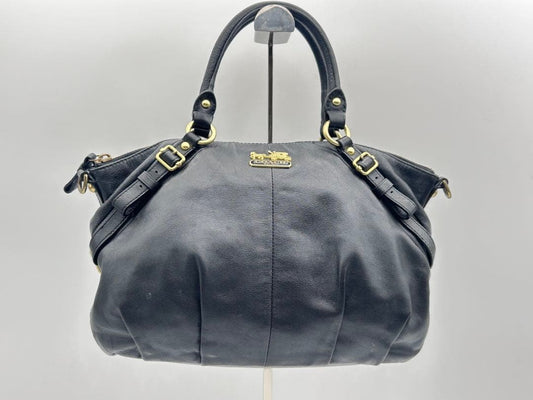 Y2K Coach Black Leather Handbag Mini Boston #QY1XRE
