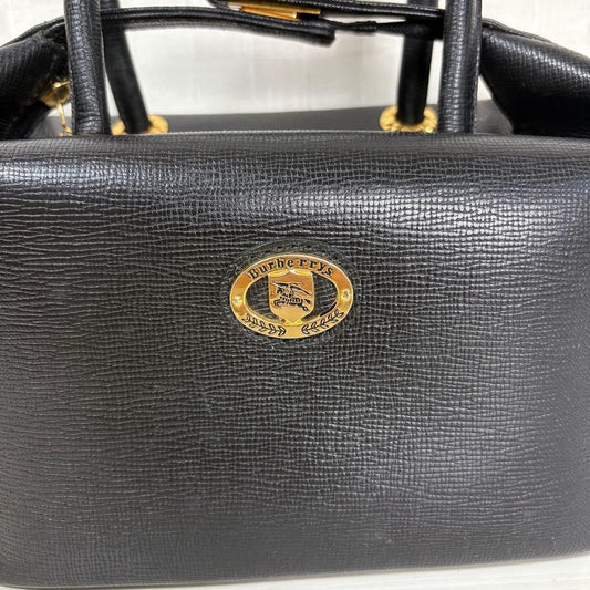BURBERRY handbag, logo, leather, Nova check pattern. #QY90XM