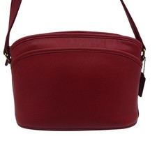 COACH Old Coach Shoulder Bag, Leather, Red, Genuine Leather, Made in USA #QY7B04