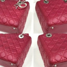 DIOR Lady Dior Wine Red Lambskin 2-Way Bag W24cm #QYDYSS